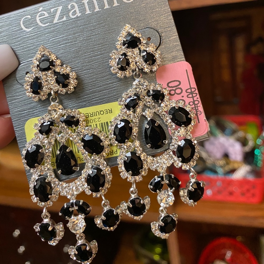 Black and Silver Earrings